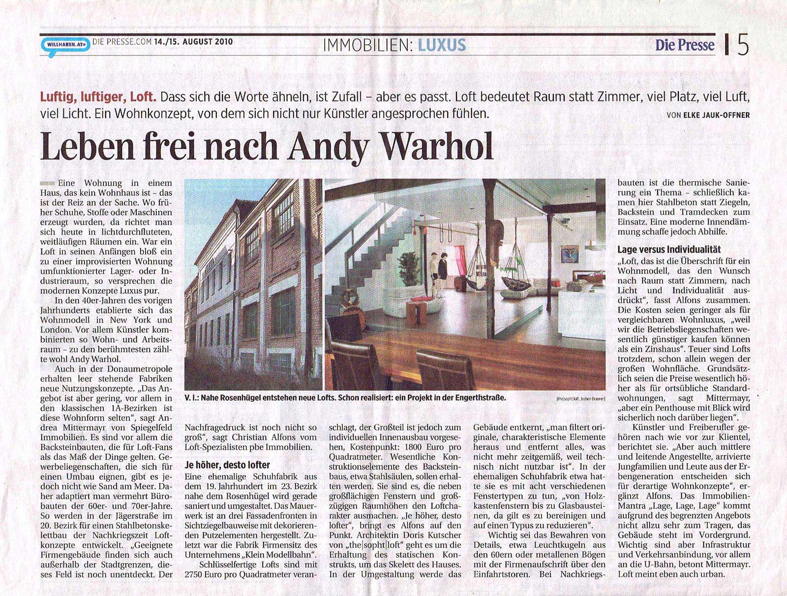 Artikel Leben frei nach Andy Warhol